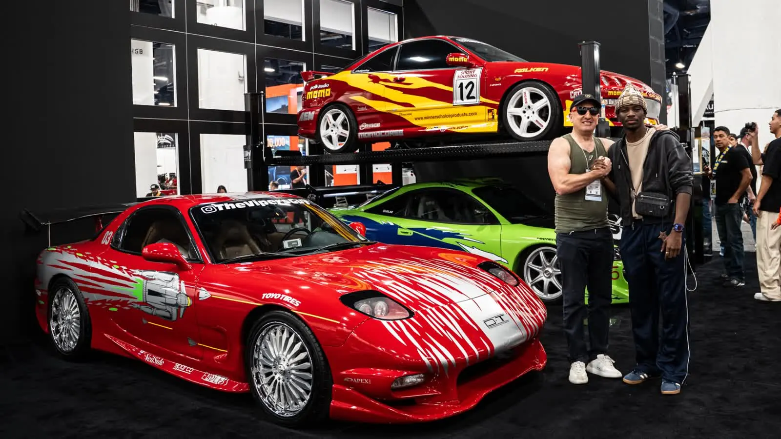 Toretto's RX-7 — Stacked above the Eclipse